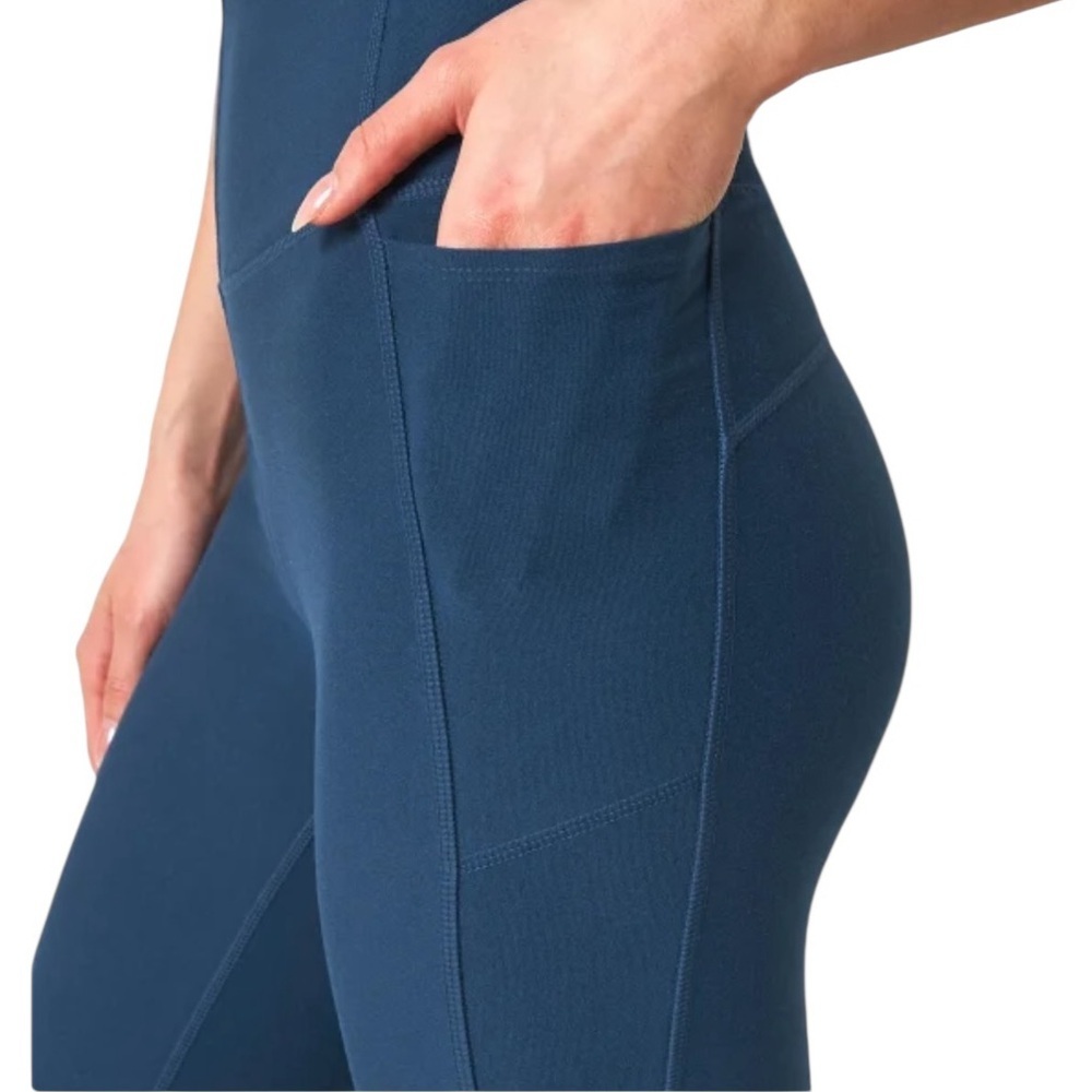 SOLD! DO NOT BUY!! Mondetta High Waist Active Legging L Teal Side Pockets Mesh M - Picture 3 of 13